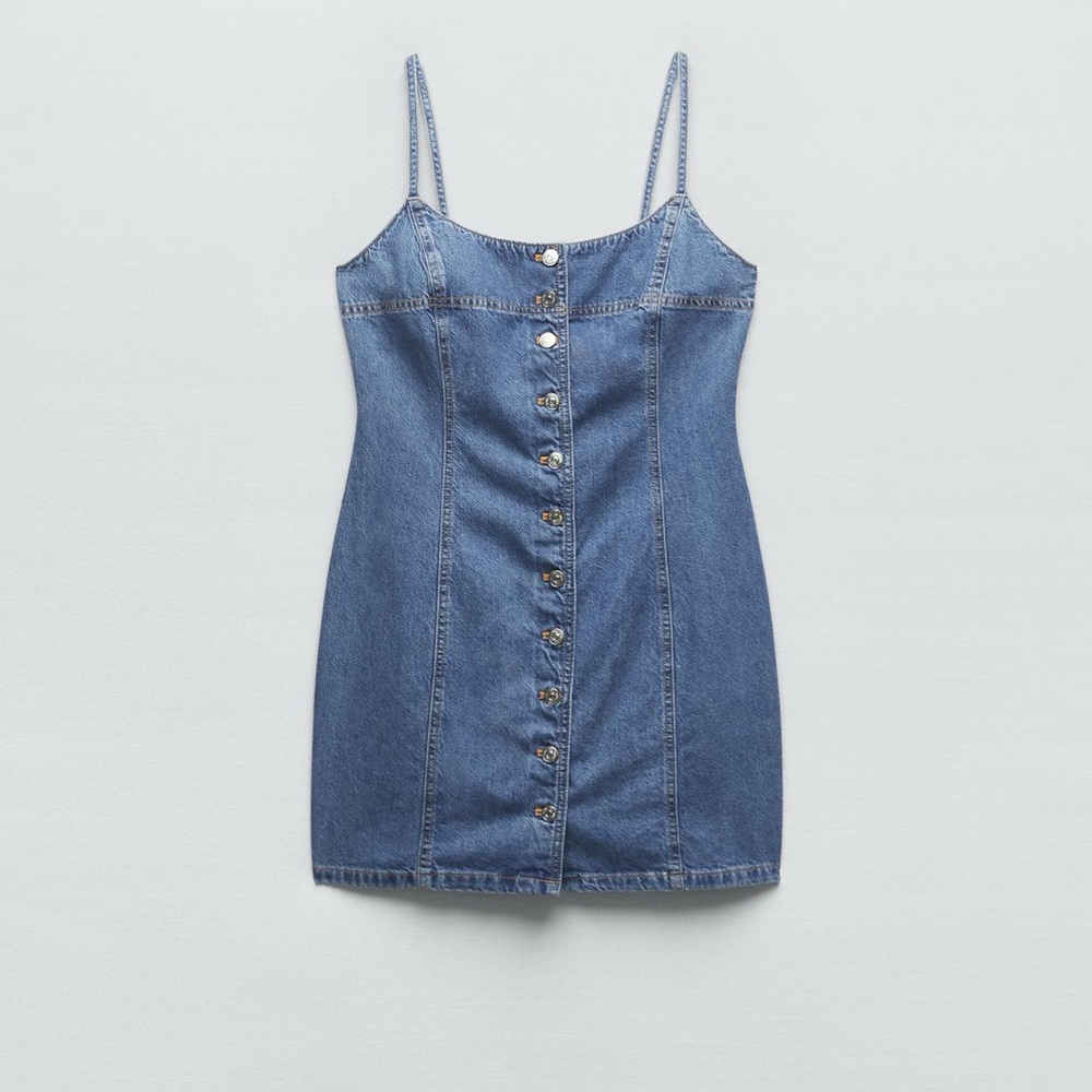 Zara TRF Buttoned Denim Dress